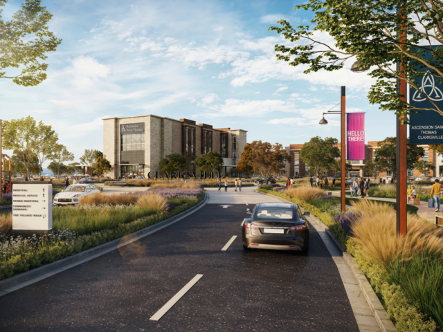 Plans for the Central Park entry to Ascension Saint Thomas Clarksville Hospital, as of October 2026. (AST, contributed)