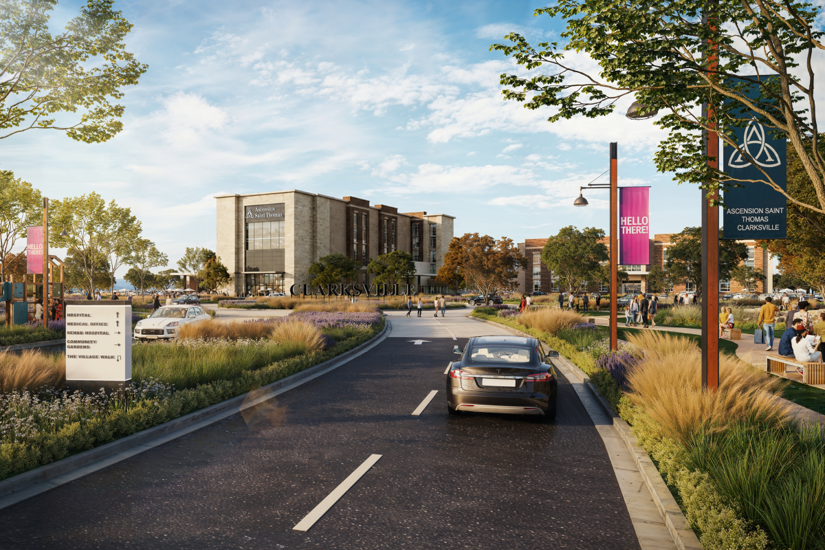 Plans for the Central Park entry to Ascension Saint Thomas Clarksville Hospital, as of October 2026. (AST, contributed)