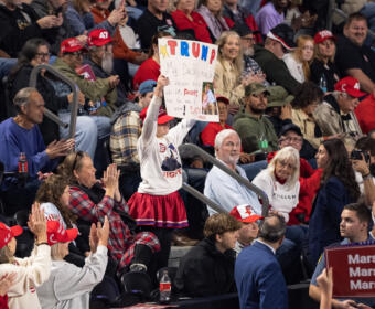 President Donald Trump's midterm rally at F&M Bank Arena in Clarksville, TN, on Oct. 10, 2026. (Wesley Irvin, Clarksville Now)
