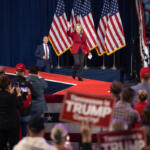 Sen. Marsha Blackburn at President Donald Trump's midterm rally at F&M Bank Arena in Clarksville, TN, on Oct. 10, 2026. (Wesley Irvin, Clarksville Now)