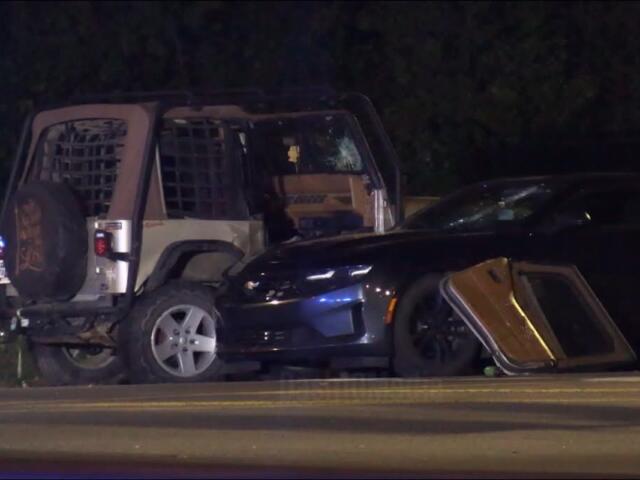 A Jeep and a sedan crashed at the Bypass and Cumberland Drive on Oct. 18, 2026. (Enrique Hernandez, Dash 10 Media)