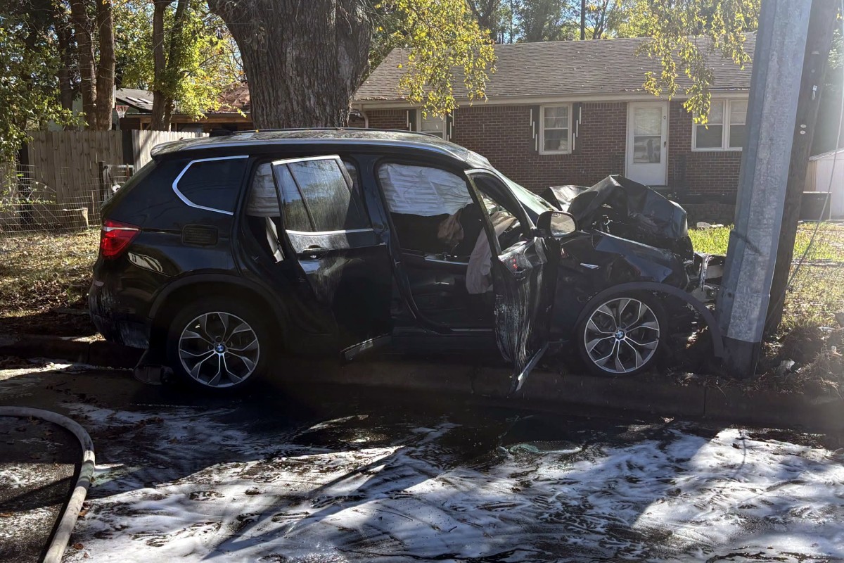 A car crashed and caught fire on Daniel Street after an MCSO pursuit on Oct. 23, 2026. (MCSO, contributed)