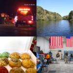 Clockwise from the top left, DUI crash, Matlock Park, early voting and Chillville cookies.