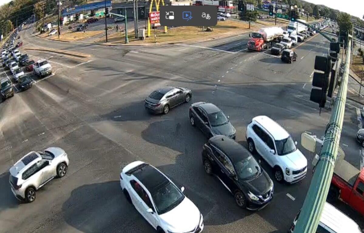 Traffic is backed up on both Second and Riverside on Oct. 1, 2026. (City of Clarksville, contributed)